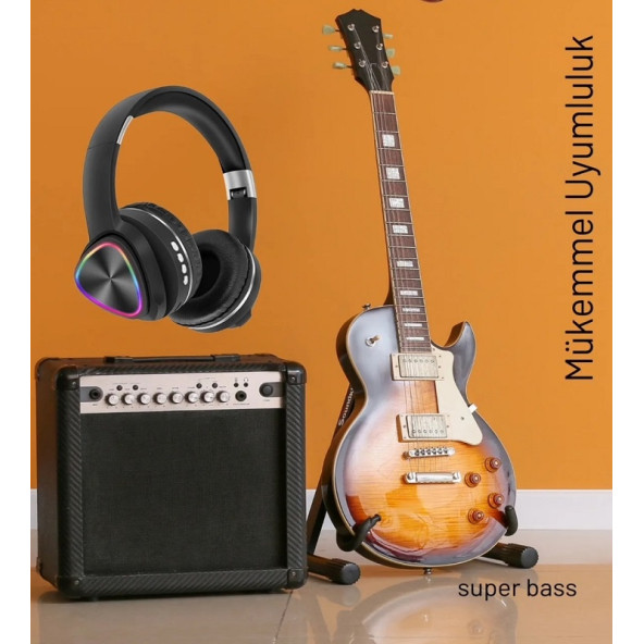 Z11BT Kablosuz Kulak Üstü RGB Led Işıklı Stereo Bluetooth Kulaklık - 7