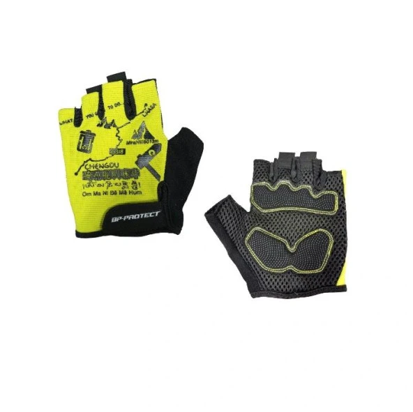 Forte GT Xbyc HJ 1501 Kısa Parmaklı Eldiven L Beden Bisiklet Eldiveni Sarı - 2