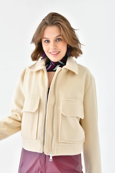 FTZ Women Kadın Kaşe Ceket Taş RBN4070 - 4