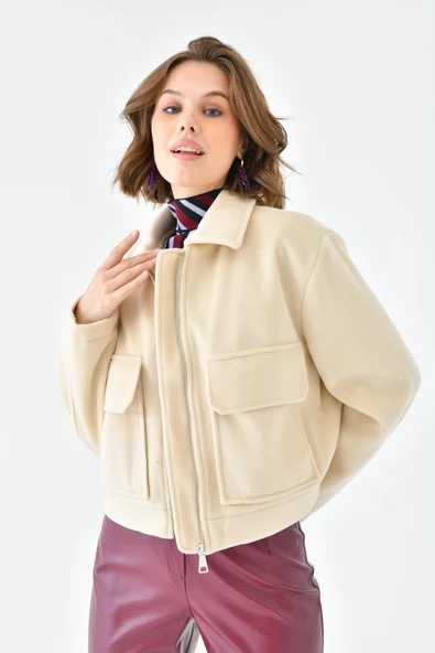 FTZ Women Kadın Kaşe Ceket Taş RBN4070