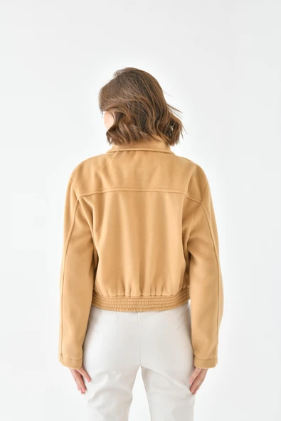 FTZ Women Kadın Kaşe Ceket  Camel RBN4070 - Resim 7