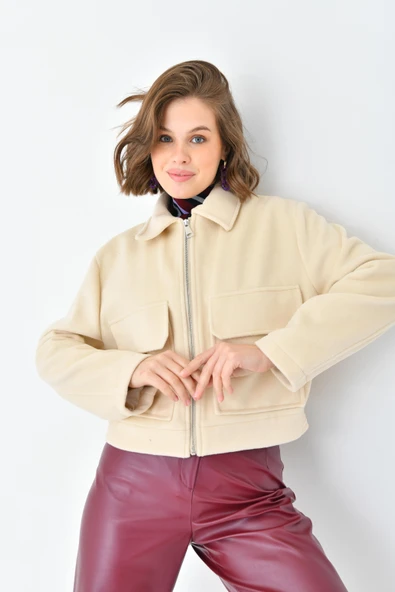 FTZ Women Kadın Kaşe Ceket Taş RBN4070 - 6