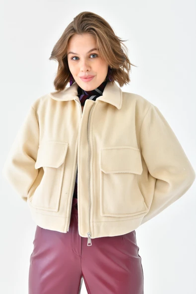 FTZ Women Kadın Kaşe Ceket Taş RBN4070 - 2