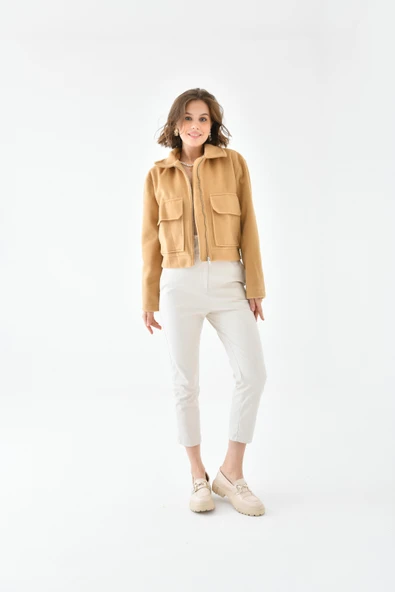 FTZ Women Kadın Kaşe Ceket  Camel RBN4070 ürün görseli