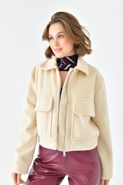 FTZ Women Kadın Kaşe Ceket Taş RBN4070 - 3