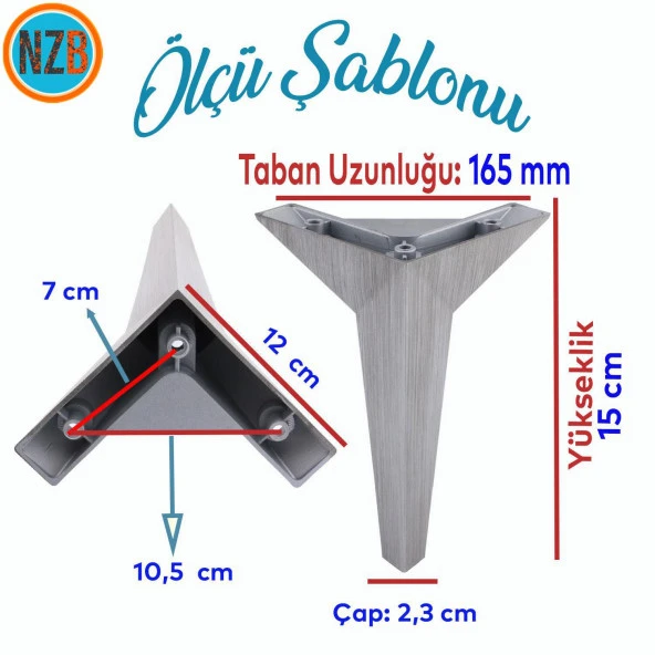 Mobilya Kanepe Çekyat Sehpa TV Ünitesi Baza Koltuk Ayağı Çekyat Saten Eskitme 15 cm Ayak - Resim 2