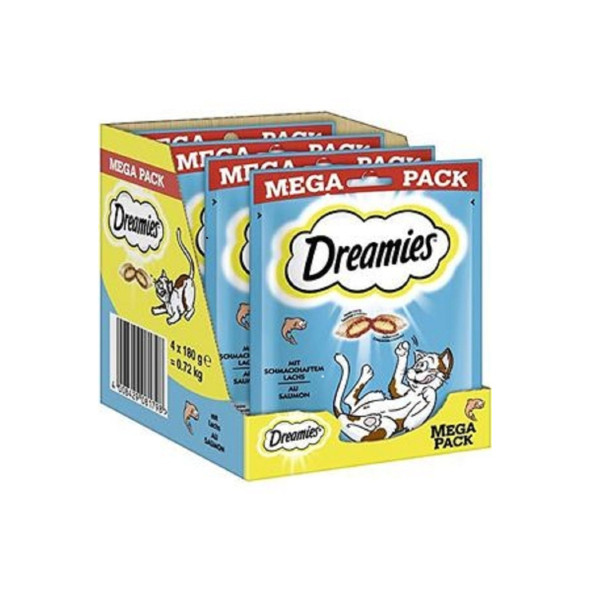 Dreamies 4 ADET 180 Gr Mega Pack Somonlu Kedi Ödülü