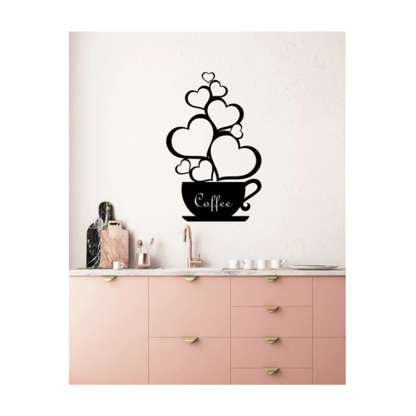 Coffee Fincan Kalp Duvar Dekoru ürün görseli