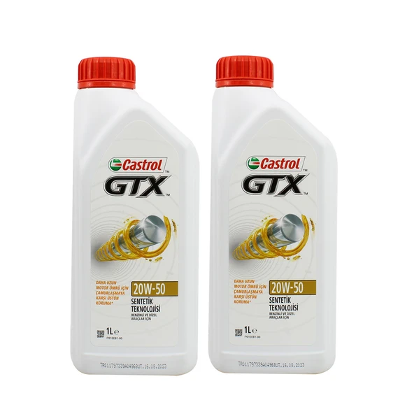 Castrol GTX 20W-50 1 Litre Sentetik Motor Yağı (2 Adet)