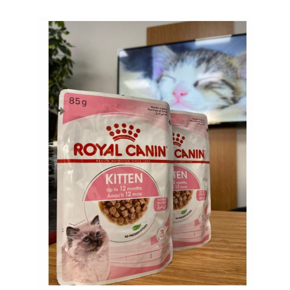 ROYAL CANİN GRAVY KİTTEN INSTİNCTİVE YAVRU YAŞ KEDİ MAMASI 85 GR 5'Lİ TAZE VE ORİJİNAL MAMA