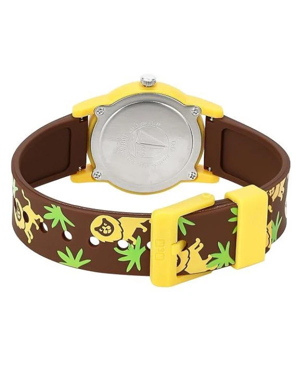 Q&Q V22A-019VY KAHVERENGİ SİLİKON KORDON RAKAMLI ÇOCUK KOL SAATİ - 4