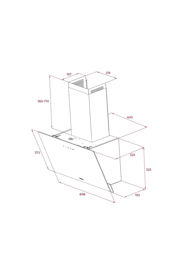 DVN 94030 TTC Duvar Tipi Davlumbaz Beyaz - 5