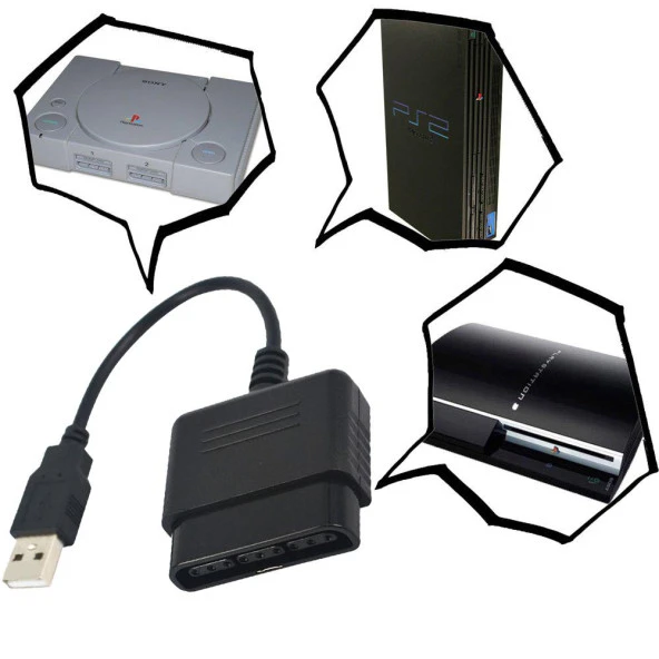 USB to PS2 PS3 PC Bilgisayar Oyun Kolu Çevirici Dönüştürücü 5023 - Resim 5