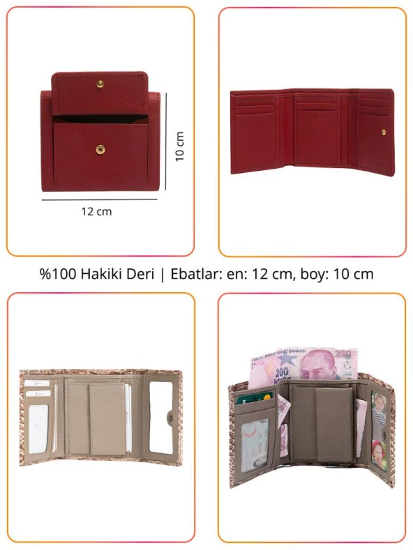 Grande Hakiki Deri Kadın Cüzdanı Taba 2766 - 2