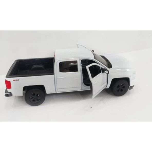 Welly 2017 Chevrolet Silverado 1:24 Beyaz Model Araba - Resim 2