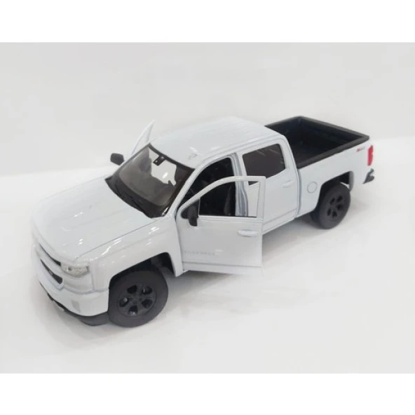 Welly 2017 Chevrolet Silverado 1:24 Beyaz Model Araba - Resim 3