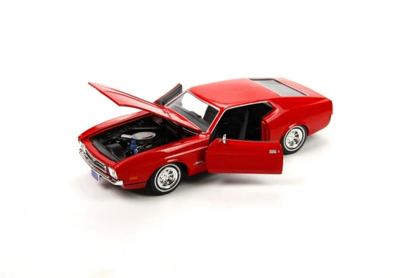 MotorMax 1971 Ford Mustang Sportsroof 1/24 Kırmızı Model Araba - Resim 2