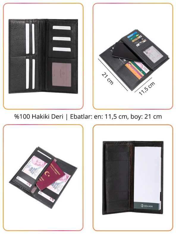 Grande Hakiki Deri Erkek Çeklik Kahve 1361 - Resim 2