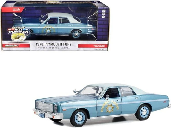 Greenlight Hot Pursuit 1978 Plymouth Fury Nevada Highway Patrol 1/24 Model Araba