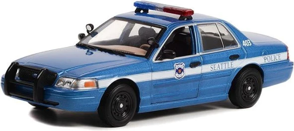Greenlight Hot Pursuit 2001 Ford Crown Victoria Police İnterceptor Seattle Police 1/24 Model Araba