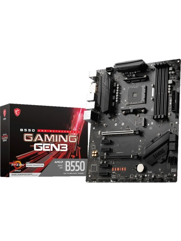 MSI MB B550 GAMING GEN3 AM4 B550 DDR4 4400(OC) HDMI DVI-D 1XM.2 USB3.2 ATX ANAKART