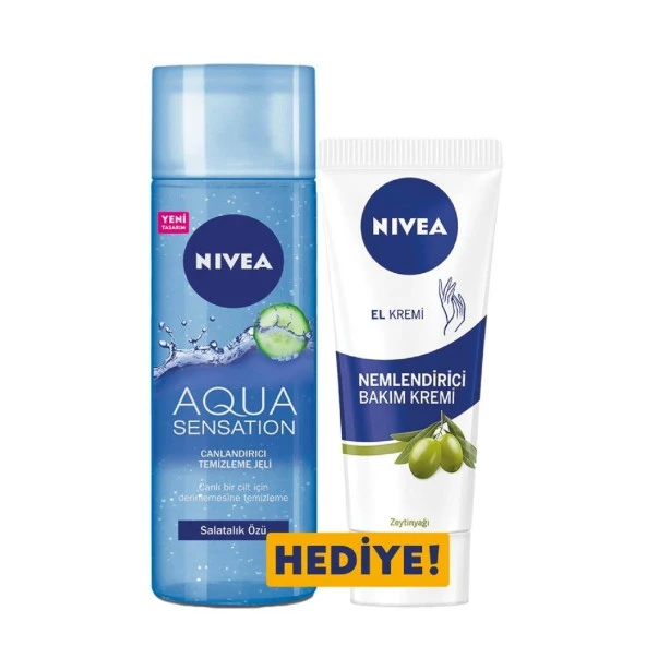 Nıvea Aqua Sensatıon Yüz Temizleme Jeli 200 Ml+ El Kremi Hediyeli