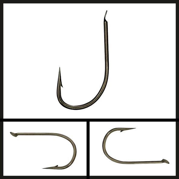 Uyguna-Yakala 10 Adet Fishack 505 Bronz Olta İğnesi No: 5/0-GNE.020 - Resim 2