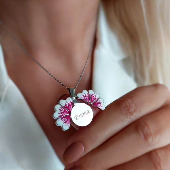 Vaoov 925 Ayar Gümüş İsimli Açılan Menekşe Kolye ürün görseli