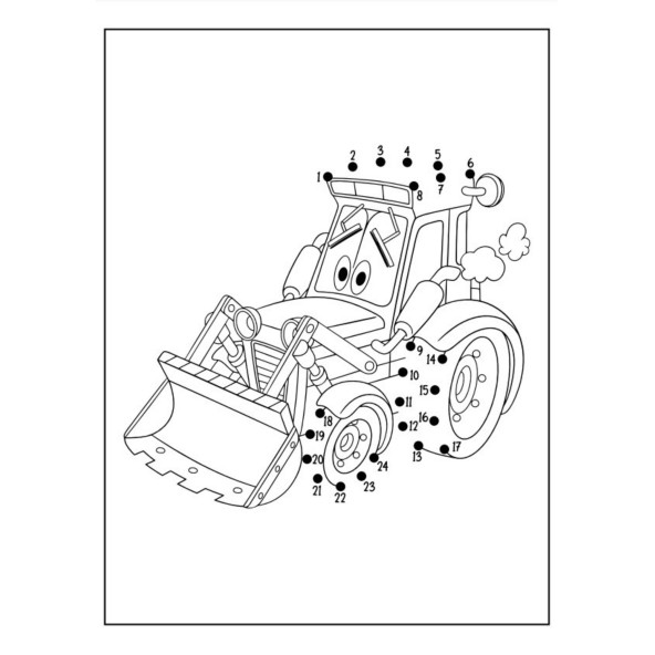 İş Makineleri Noktadan Noktaya Boyama Kitabı (70 Boyama) - 2