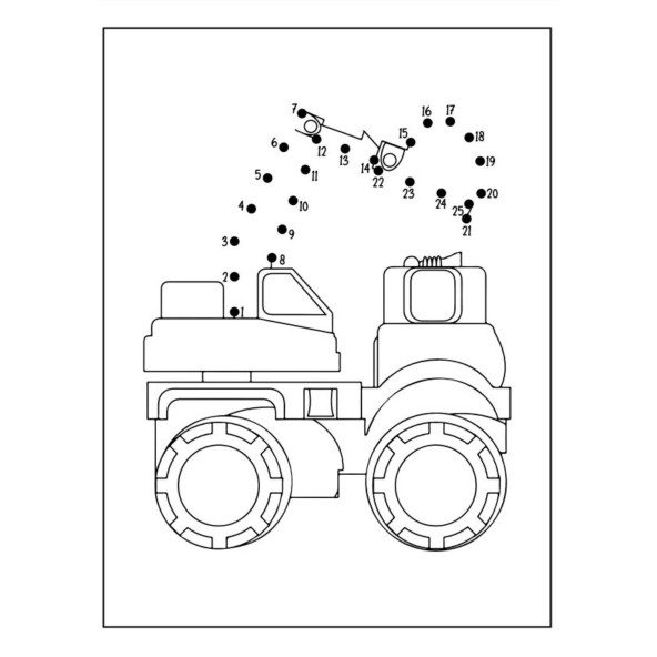 İş Makineleri Noktadan Noktaya Boyama Kitabı (70 Boyama) - 3