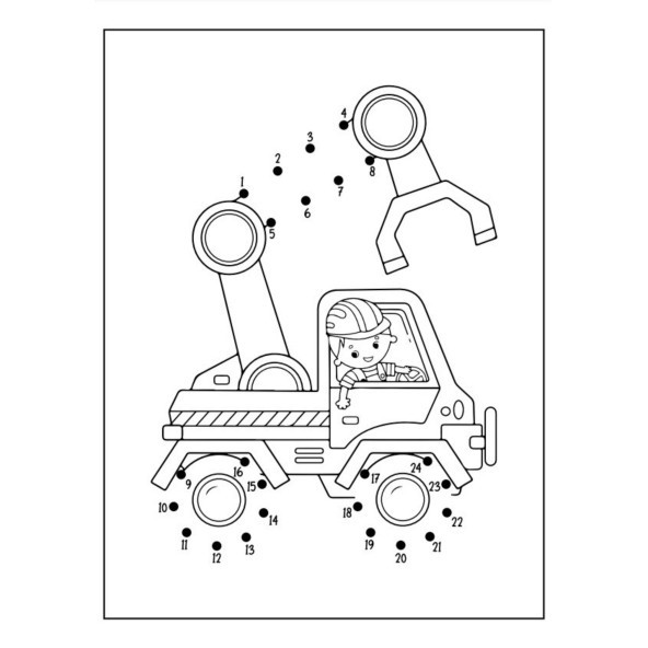 İş Makineleri Noktadan Noktaya Boyama Kitabı (70 Boyama) - 4