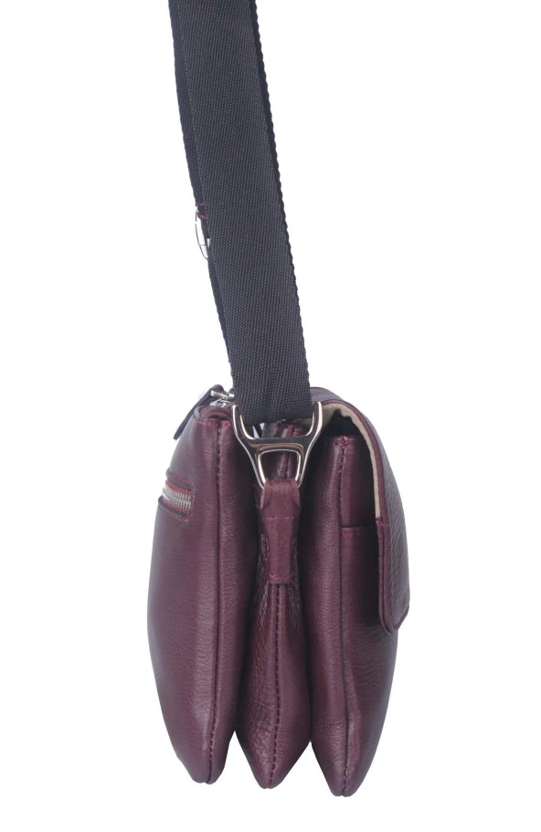 Grande Erkek Hakiki Deri Çapraz Askılı Çanta Bordo 4259-Y - 2