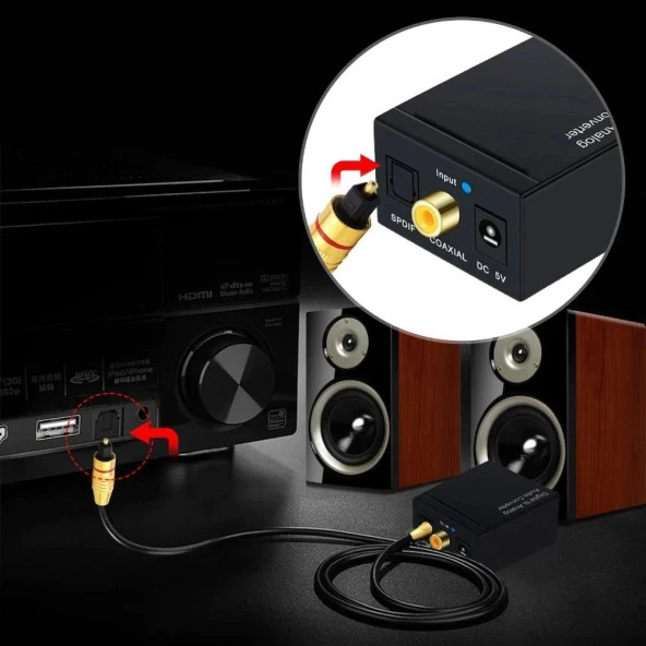 Ancheyn Dijital to Analog 3.5 mm Optik Ses Tos Çevirici Dönüştürücü Adaptör 5057 - 7