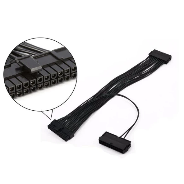 Ancheyn Güç Kaynağı Çoklayıcı 24 Pin Atx Dual PSU Çoklayıcı Adaptör Anakart Mining Kablosu 5145 - Resim 6