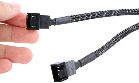 Fan Çoklayıcı 2 Port Y Pwm 4 Pin Splitter Çoklayıcı Switch Kablosu 5025 - Resim 8