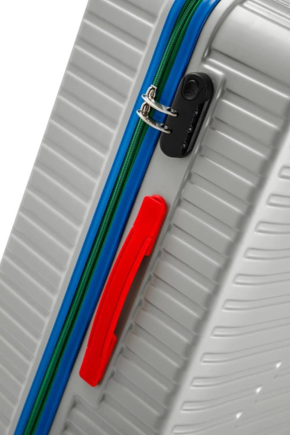 Louisiana Polo 3'lü Valiz Seti %100 Polikarbon Valiz 4x2 Teker Gri 1088 - Resim 5