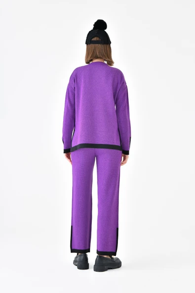 FTZ Women Kadın Çizgi Detaylı İkili Takım  Mor 20631 - Resim 6
