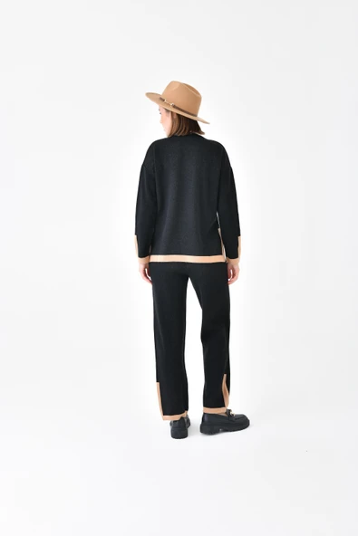 FTZ Women Kadın Çizgi Detaylı İkili Takım  Siyah 20631 - Resim 7