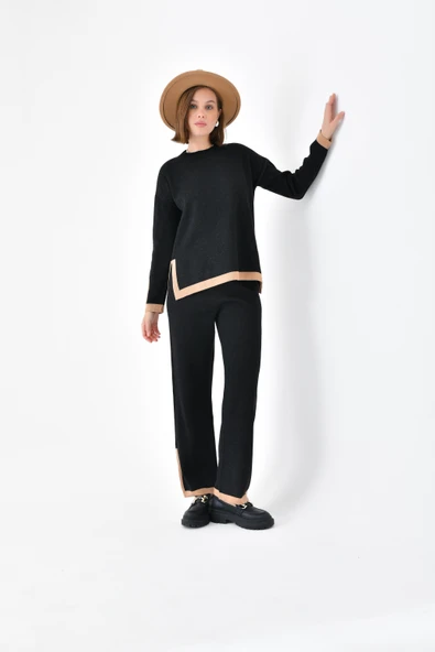 FTZ Women Kadın Çizgi Detaylı İkili Takım  Siyah 20631 - Resim 4