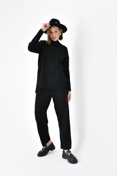 FTZ Women Kadın Saç Örgülü  İkili Takım  Siyah 20618 - Resim 3