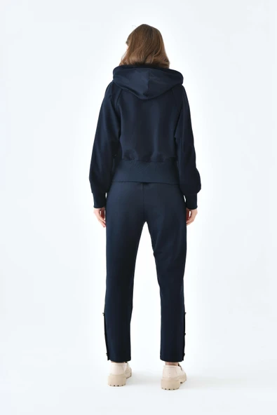 FTZ Women Kadın İki İp Düğme Detaylı Takım  Lacivert 30640 - Resim 7