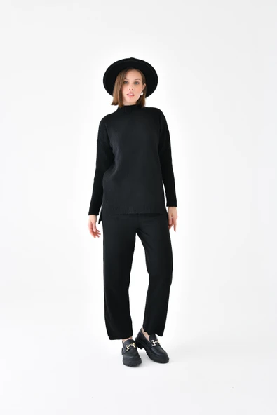 FTZ Women Kadın Saç Örgülü  İkili Takım  Siyah 20618 - Resim 6