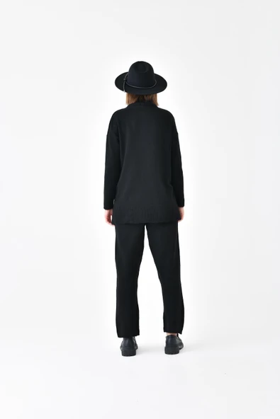 FTZ Women Kadın Saç Örgülü  İkili Takım  Siyah 20618 - Resim 7