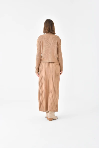 FTZ Women Kadın Düğmeli İkili Takım  Bisküvi 20692 - Resim 7