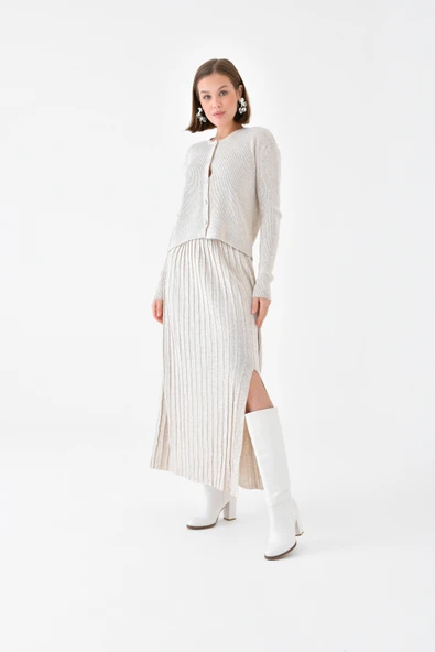 FTZ Women Kadın Düğmeli İkili Takım  Taş 20692 ürün görseli 1