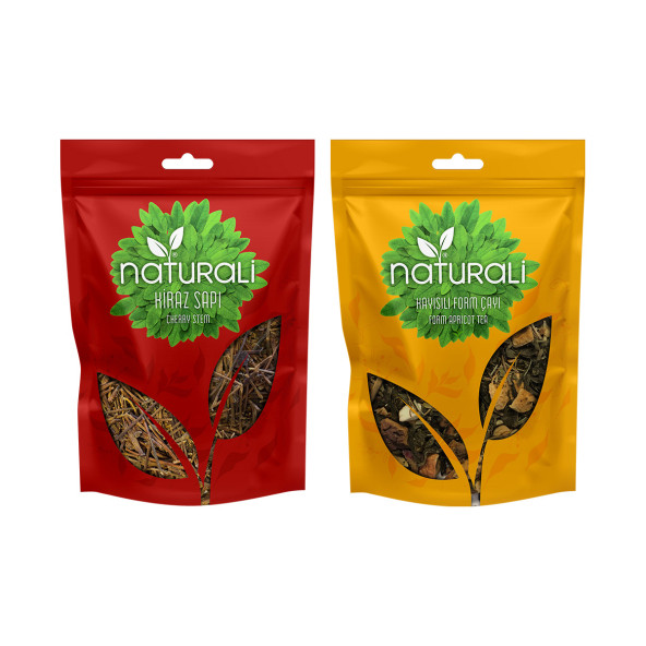 Naturali Kayısılı Form Çayı 100 Gr - Kiraz Sapı 75 Gr