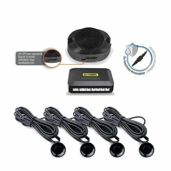 NİKEN Araç geri park sensörü bip bip ses ikazlı beyaz göz niken - 4