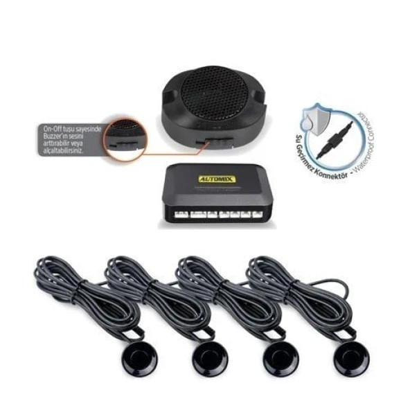 NİKEN Araç geri park sensörü bip bip ses ikazlı siyah göz niken - 4