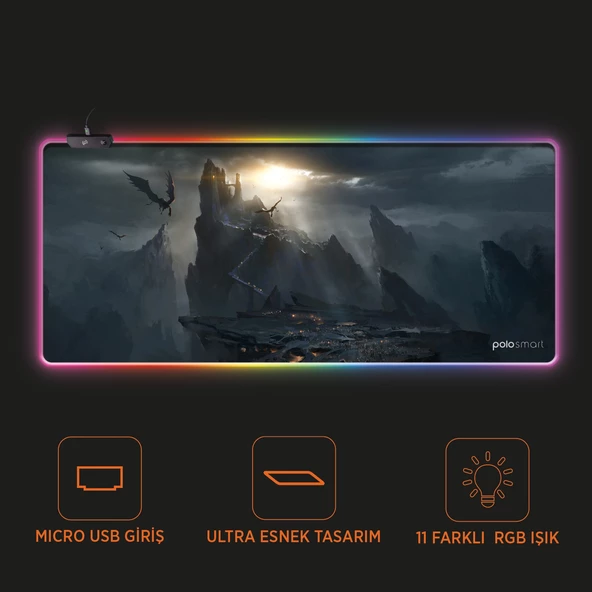 Polosmart PGM15 Rgb Işıklı Gaming Mouse Pad - 3