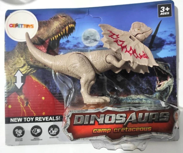 WS5305 Ağzı ve Eklem Yerleri Hareket Ettirilebilir Dilophosaurus Dinazor Figürü Açık Yeşil